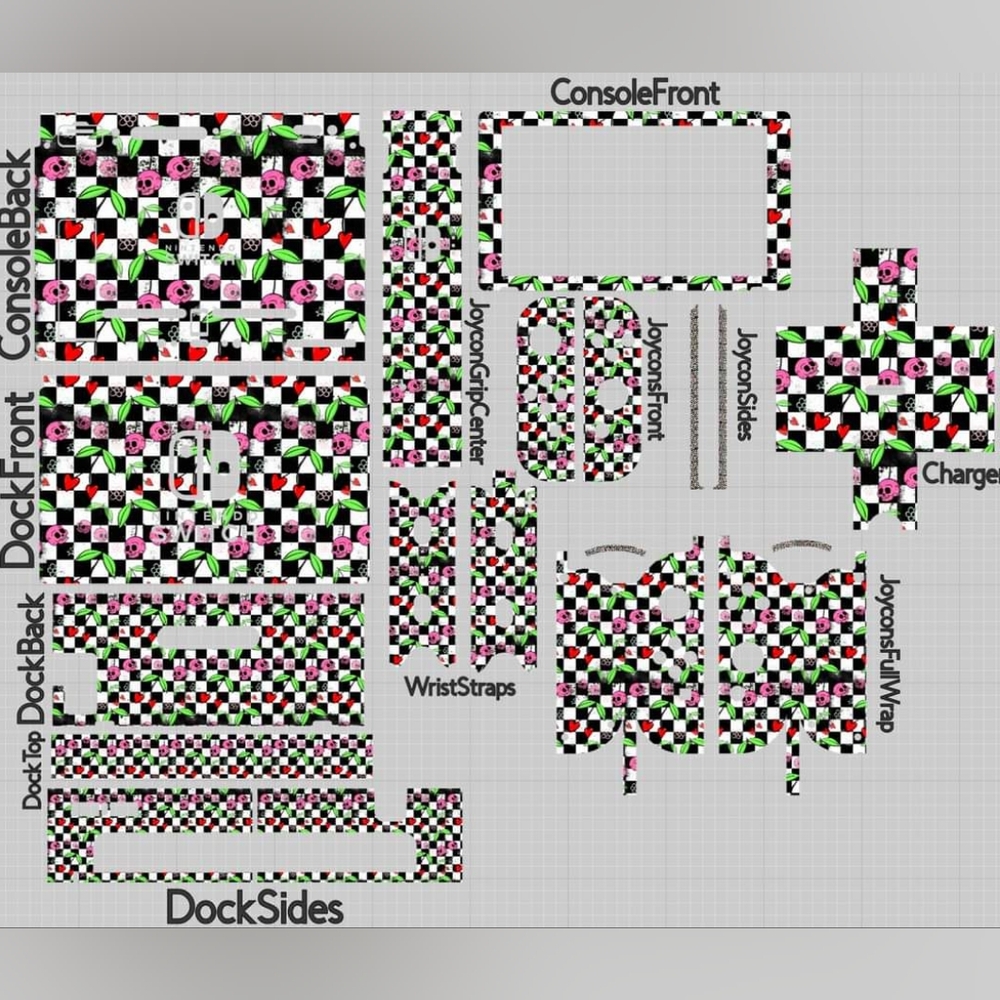 "Cherry Heart Skull" Switch Skin
